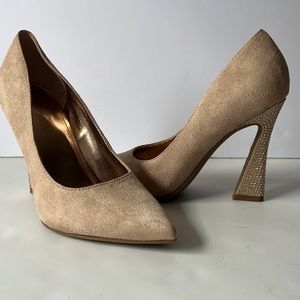 Nine West Nude Pumps Textile Upper High Heel 6 M